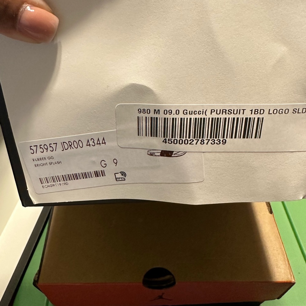 Blue Gucci Logo Slide- men size 9